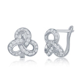 Sterling Silver CZ Knot Earrings